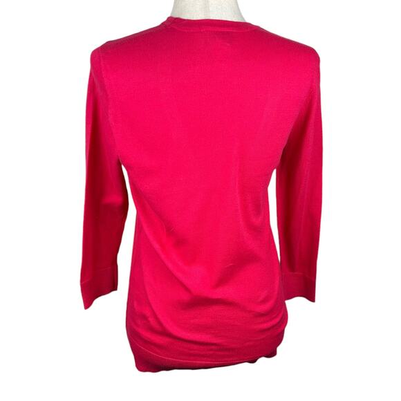 Loft Barbie Pink Cotton Cardigan Long Sleeve Lightweight Size S EUC - Picture 5 of 5